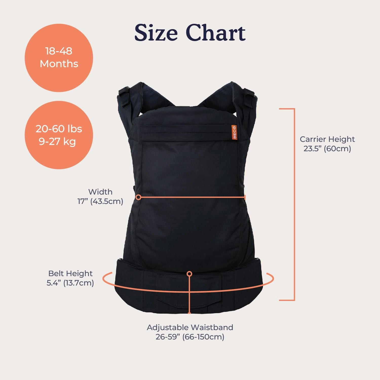 Beco Toddler Carrier with Extra Wide Seat, 100% Cotton Toddler Carrying Backpack Style and Front-Carry, Lightweight & Breathable Child Carrier, Toddler Sling Carrier 20-60 lbs (Sprinkles)