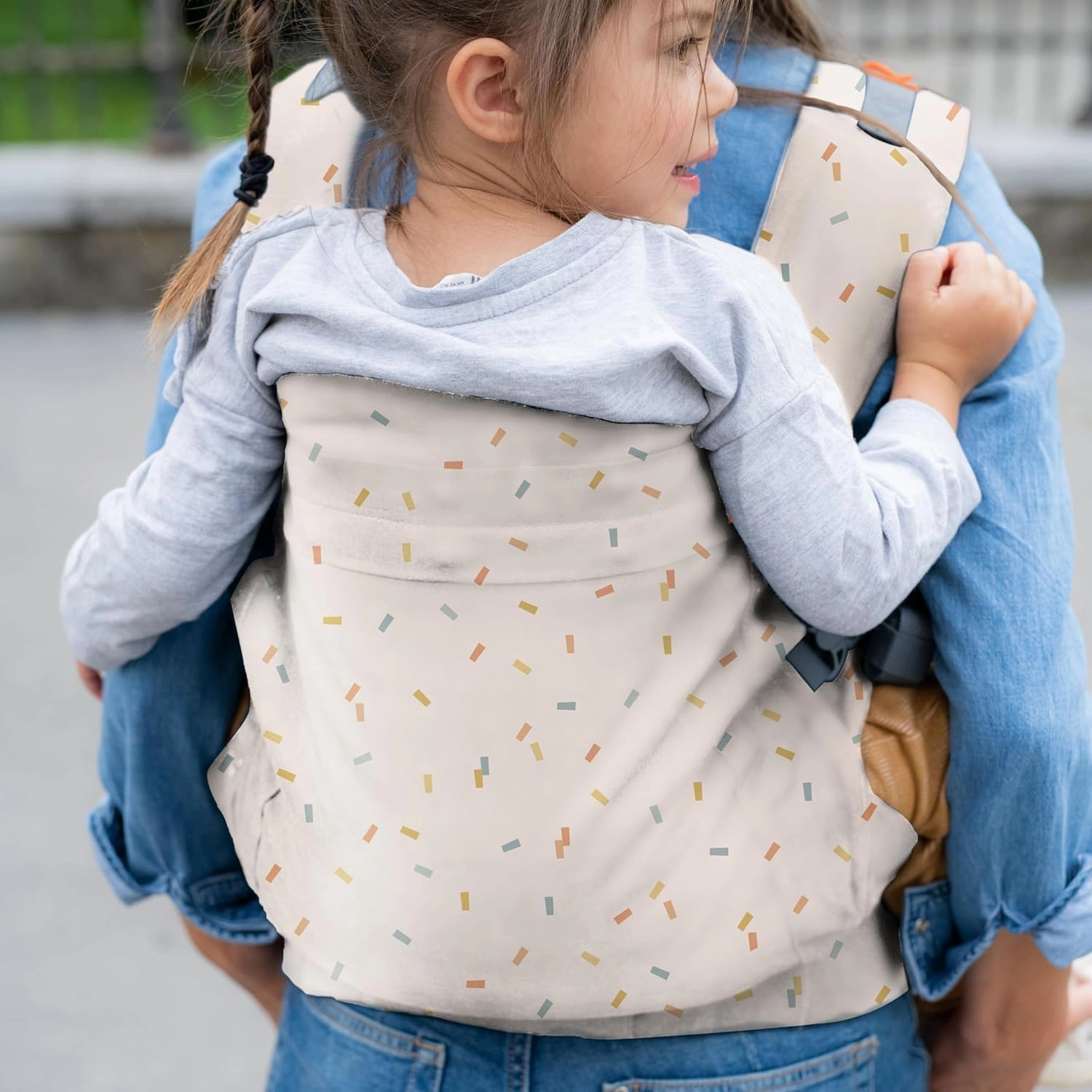 Beco Toddler Carrier with Extra Wide Seat, 100% Cotton Toddler Carrying Backpack Style and Front-Carry, Lightweight & Breathable Child Carrier, Toddler Sling Carrier 20-60 lbs (Sprinkles)