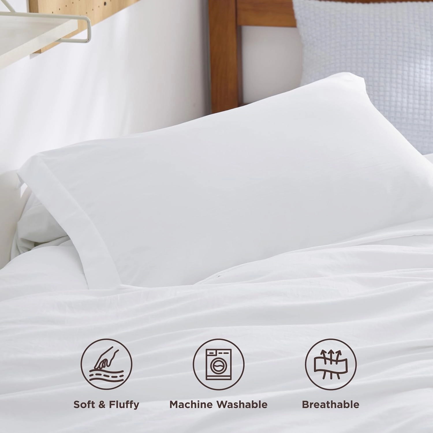 Bedsure Duvet Cover Twin/Twin XL Size - 2 Pieces Prewashed Extra Soft Bedding Set, Includes 1 Twin Duvet Cover 68x90 Inches with Zipper Closure & 1 Pillow Sham, Comforter Not Included, White