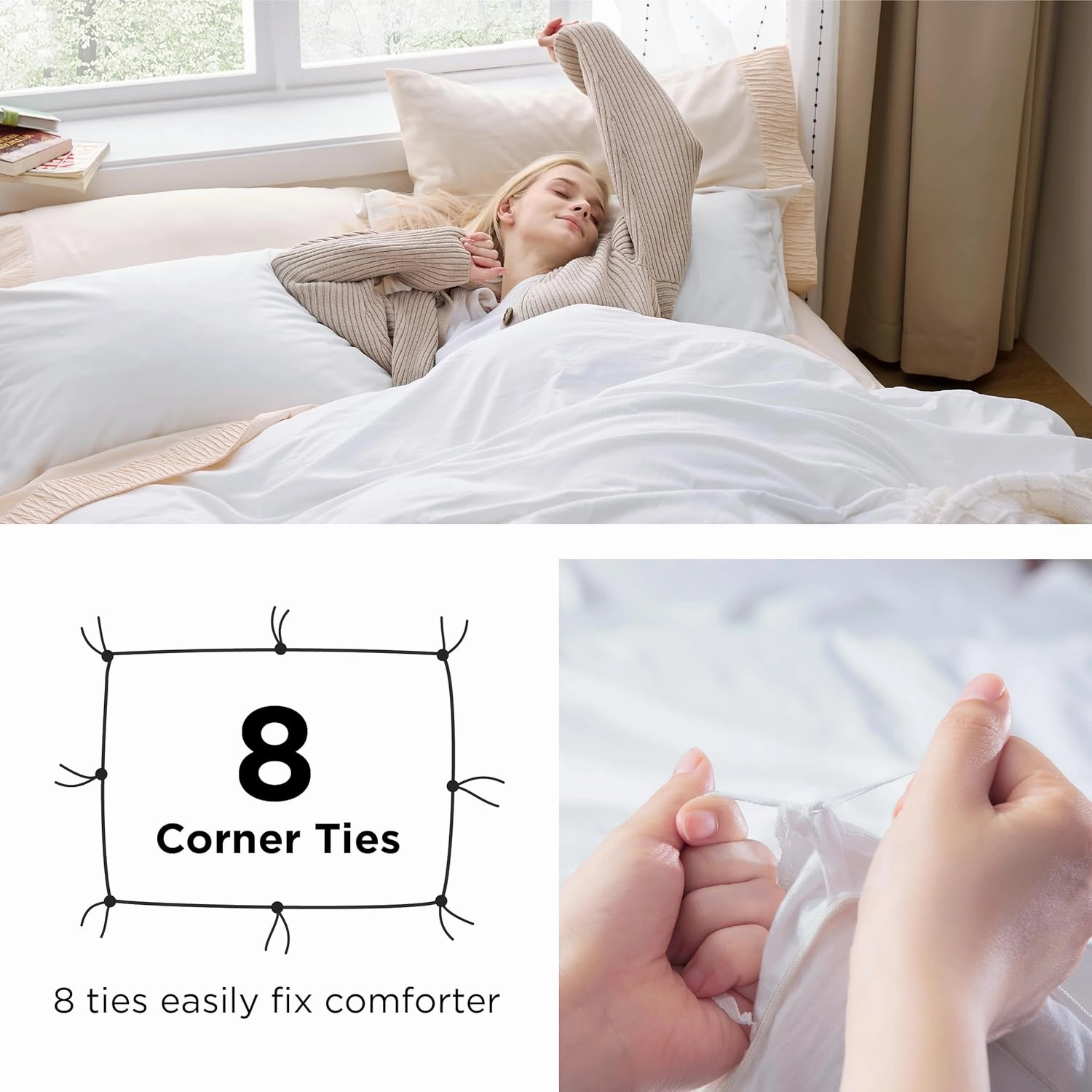 Bedsure Duvet Cover Twin/Twin XL Size - 2 Pieces Prewashed Extra Soft Bedding Set, Includes 1 Twin Duvet Cover 68x90 Inches with Zipper Closure & 1 Pillow Sham, Comforter Not Included, White