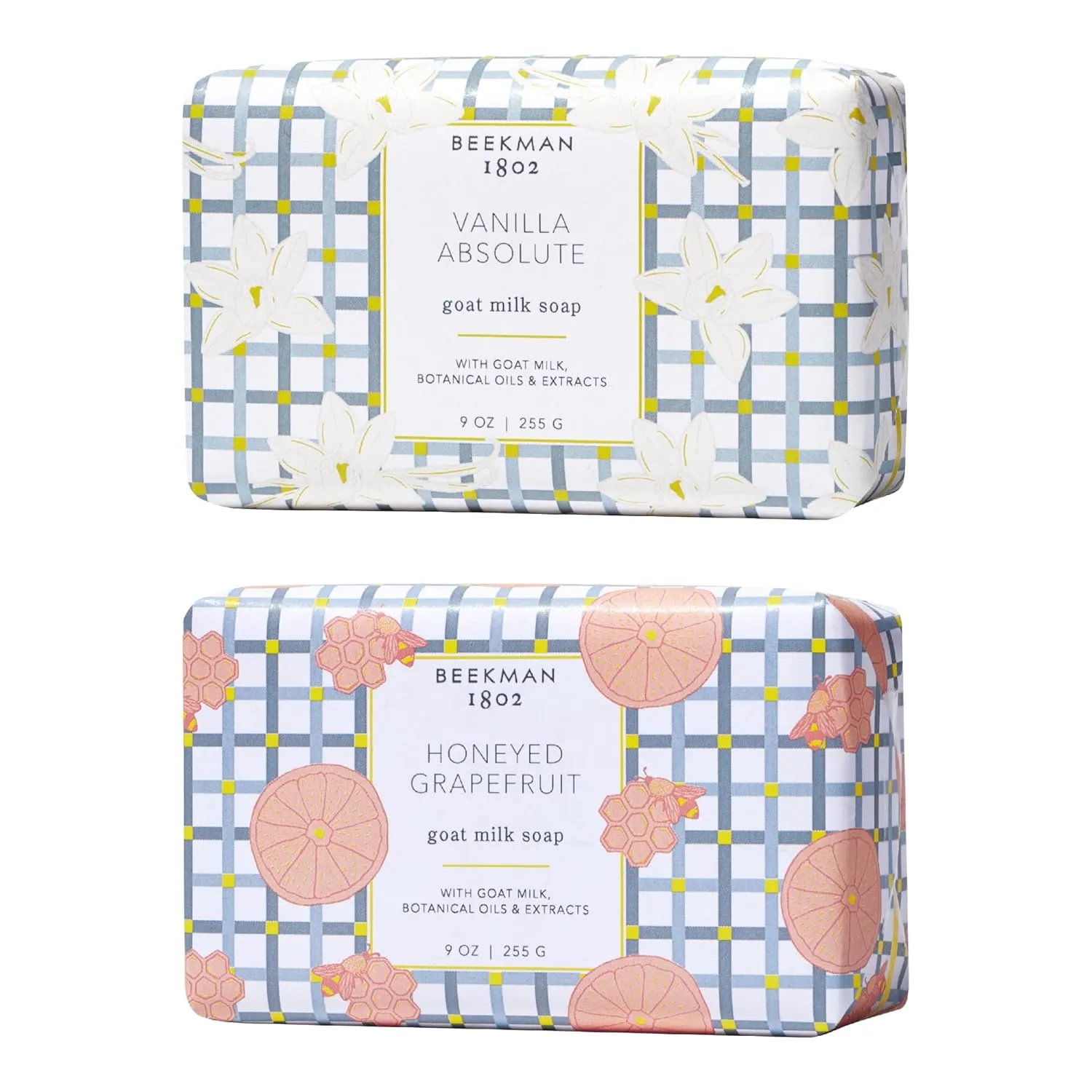 Beekman 1802 Goat Milk Body Soap Bar Set - Scented - 9 oz (Pack of 2) - Nourishes, Moisturizes & Hydrates - 100% Vegetable Soap - Good for Sensitive Skin - Cruelty Free