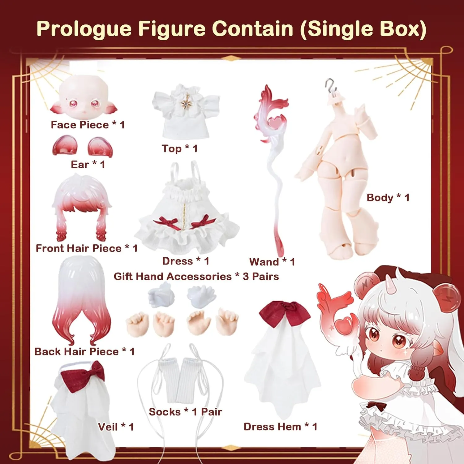 BEEMAI Antu Spirit of The Book Series - Prologue and Epilogue Set, 1/12 BJD Dolls Random Design Cute Figures Collectibles Birthday Gift
