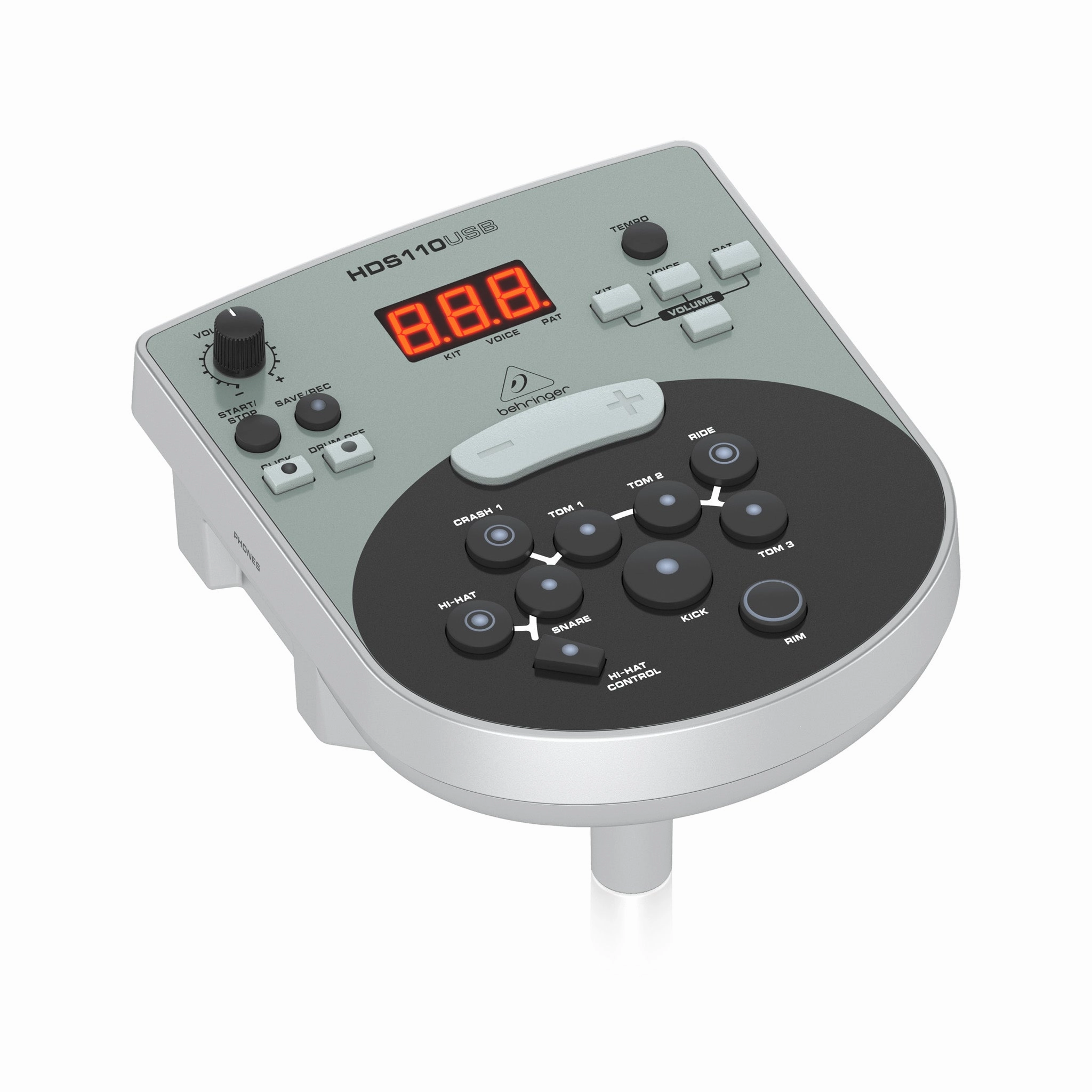 Behringer XD8USB 8-Piece Electronic Drum Set w/ 123 Sounds, EU plug