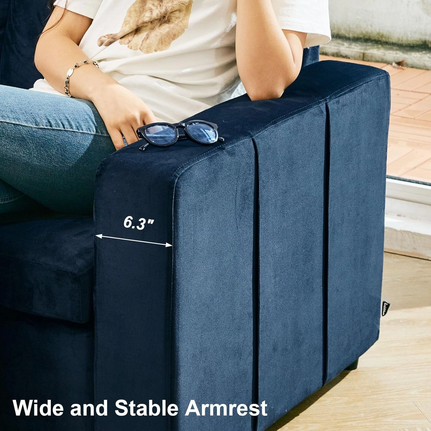 Belffin Modular Sectional Sleeper Sofa Bed with Pull Out Couch, Oversized U Shaped Sleeper Pull Out Bed with Storage Loveseat, Convertible Sectional Couches for Living Room, Blue