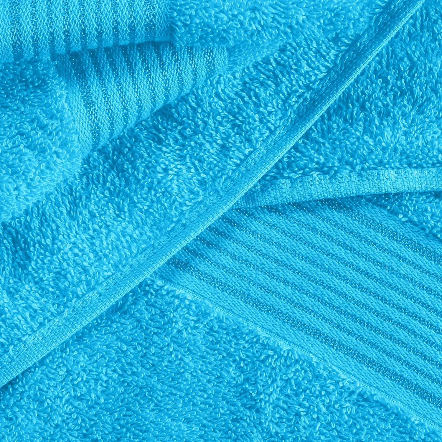 Belizzi Home Ultra Soft 6 Pack Cotton Towel Set, Contains 2 Bath Towels 28x55 inch, 2 Hand Towels 16x24 inch & 2 Wash Coths 12x12 inch, Ideal for Everyday use, Compact & Lightweight - Turquoise Blue