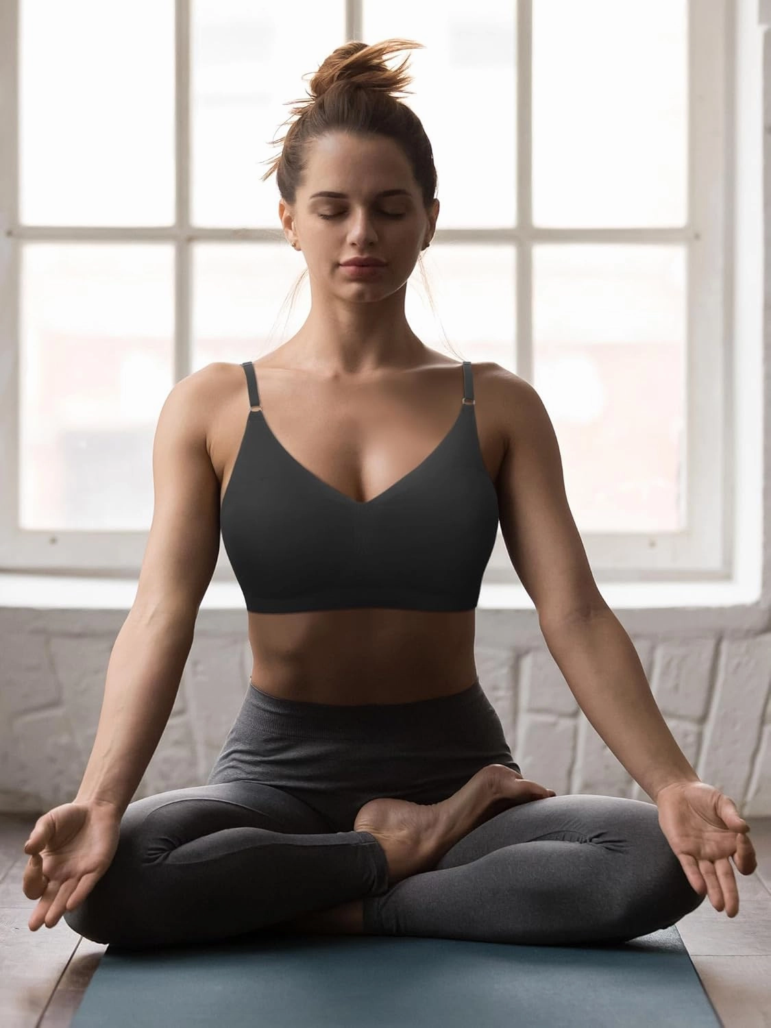Bencailor 6 Pcs V Neck Bralettes Padded Seamless Bra for Women Wireless Cami Sports with Adjustable Straps