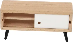 BESPORTBLE 2pcs 1:12 Scale Miniature Wooden Tv Stand Dollhouse Accessory Decorative Cabinet Model