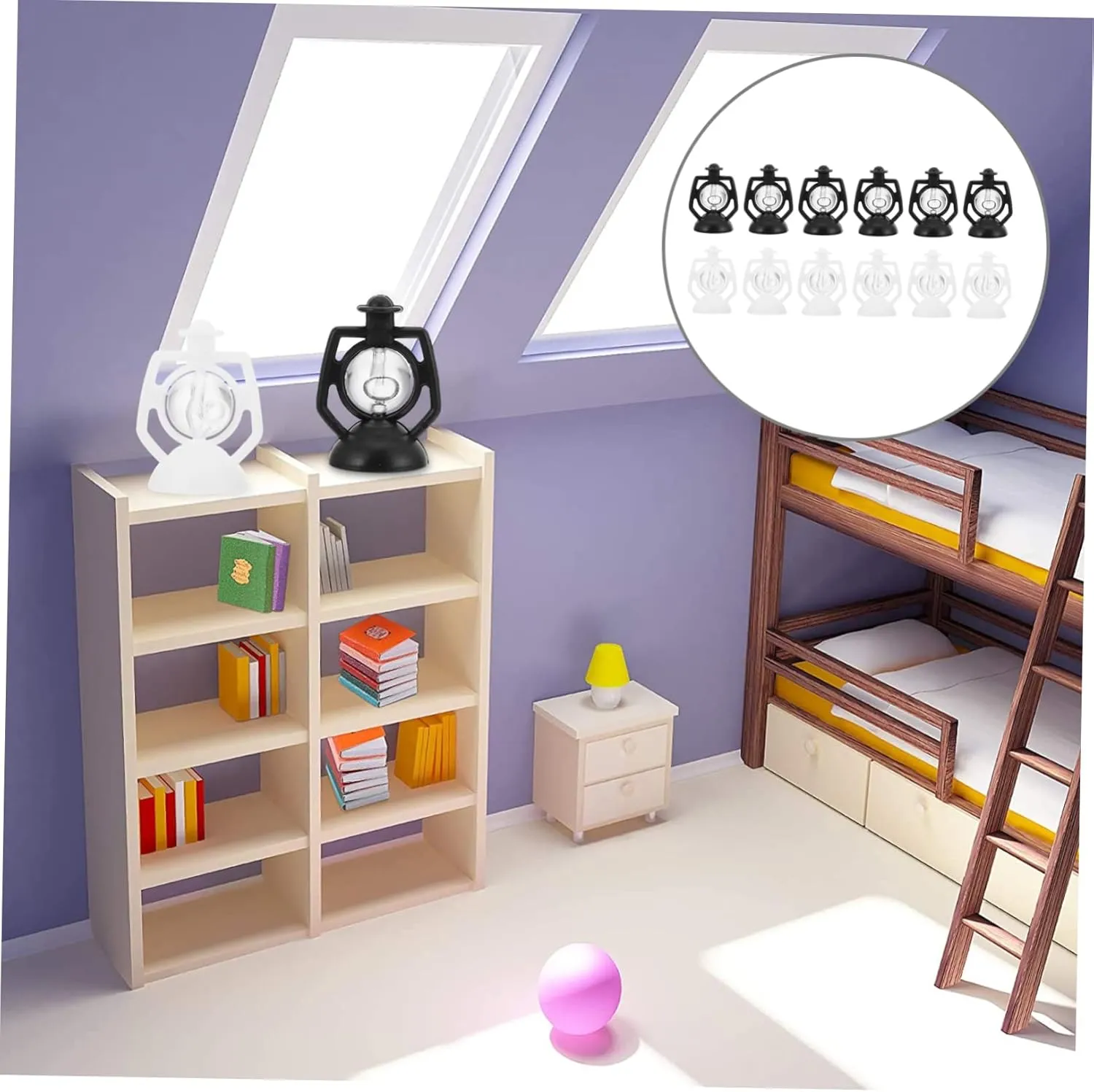 BESPORTBLE 3sets Doll House Miniatures DIY Lanterns Kerosene Lamps Retro Mini Lantern Models Photo Props 12pcs*3