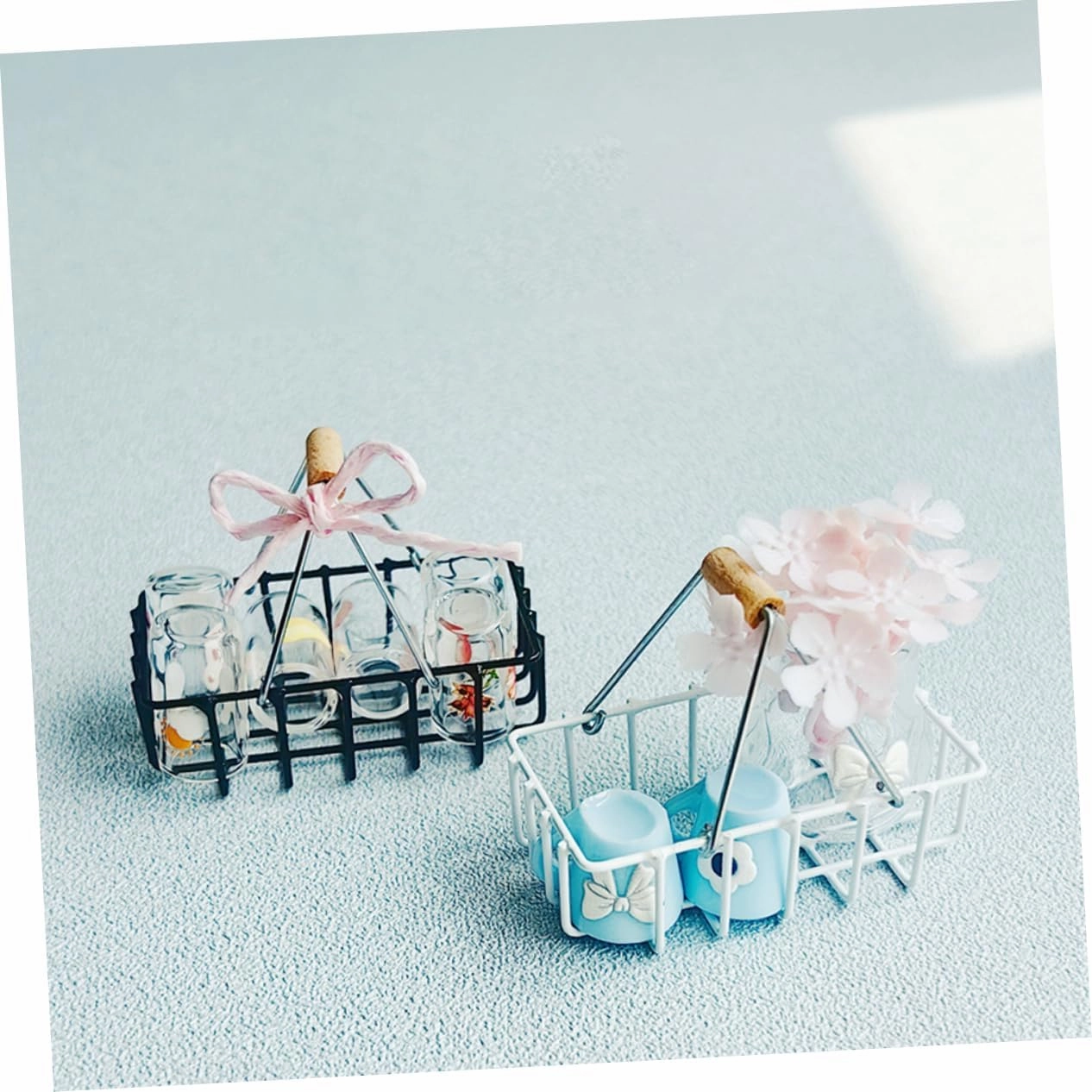 BESPORTBLE 3sets Miniature Basket Model Doll House Decor Handmade Miniature Ornaments 2pcs*3