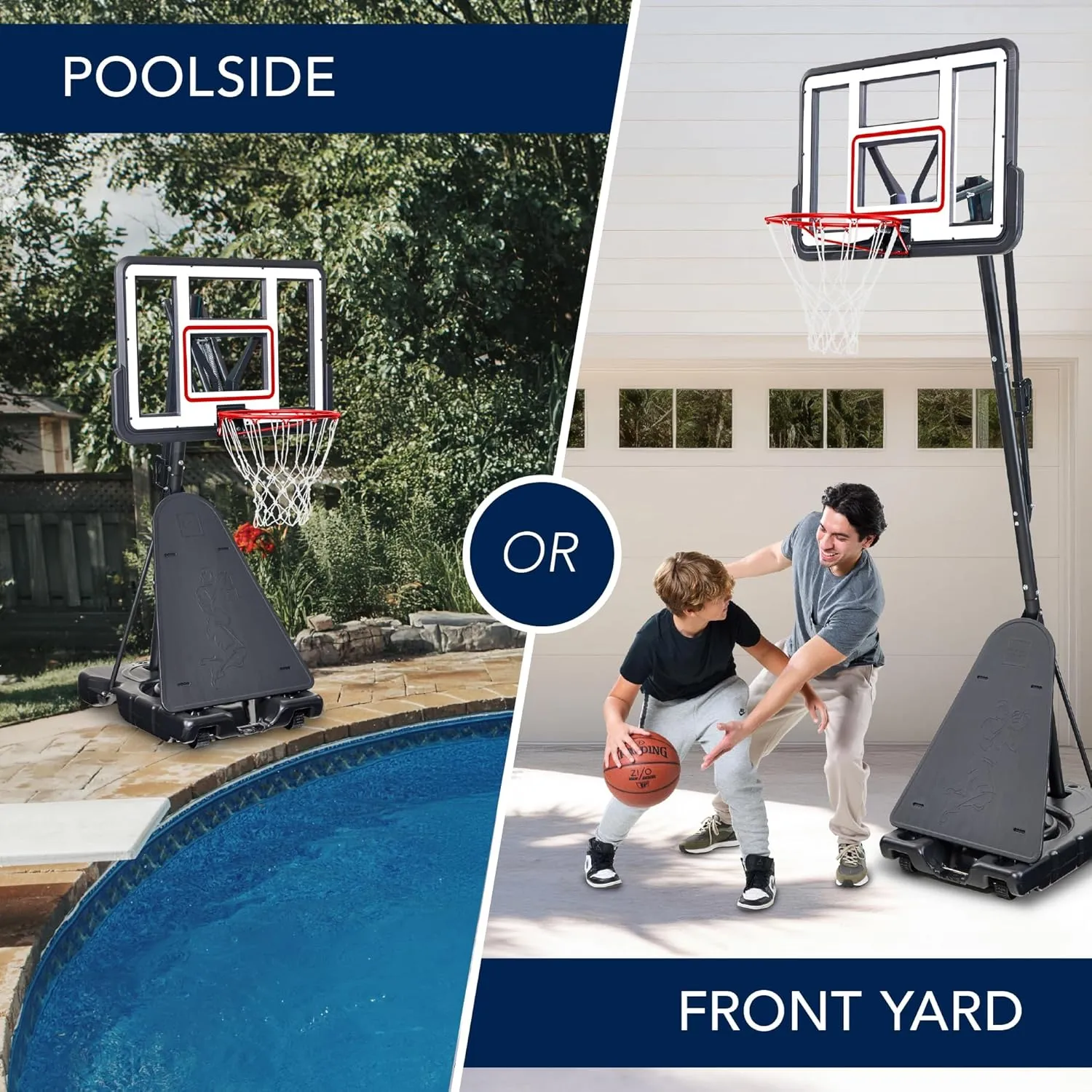 Best Choice Products 4.4-10ft Adjustable Regulation Basketball Hoop, Portable Goal w/Shatterproof Backboard, Ball Return, Base Gel