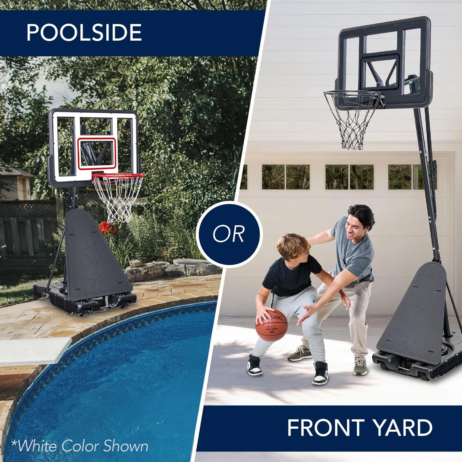 Best Choice Products 4.4-10ft Adjustable Regulation Basketball Hoop, Portable Goal w/Shatterproof Backboard, Ball Return, Base Gel