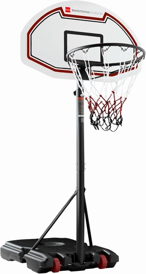Best Choice Products Kids Height-Adjustable Basketball Hoop, Portable Backboard Set w/ 2 Wheels, Fillable Base, 70.5in to 82.3in Tall