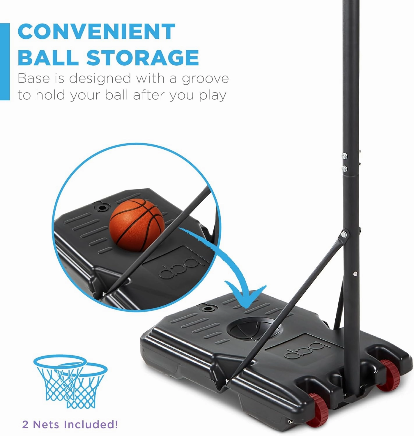 Best Choice Products Kids Height-Adjustable Basketball Hoop, Portable Backboard Set w/ 2 Wheels, Fillable Base, 70.5in to 82.3in Tall