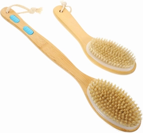 BESTYASH 2pcs Long Handle Body Bathing Brush Back Scrubber Exfoliating Tool for Full Body Cleansing Durable Material with Hanging