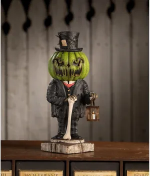 Bethany Lowe Resin Pumpkin Head Mr. Hyde Halloween Figurine, Green, TD3146