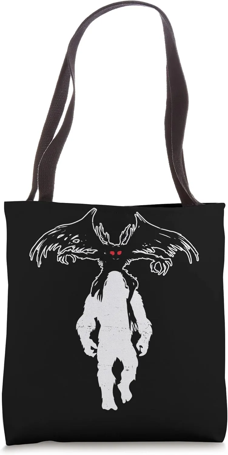 Bigfoot Riding Mothman - Funny Sasquatch Myth Cryptid Horror Tote Bag