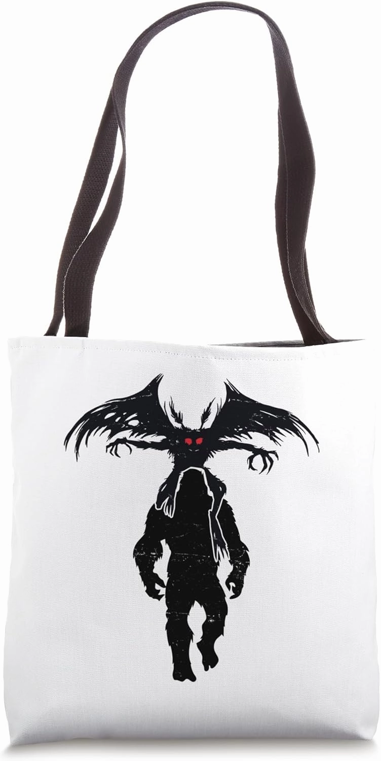 Bigfoot Riding Mothman - Funny Sasquatch Myth Cryptid Horror Tote Bag