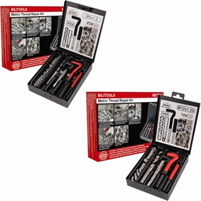 BILITOOLS M6x1.0 and M12x1.25 Thread Repair Kit, HSS Drill Helicoil Repair Kit Metric