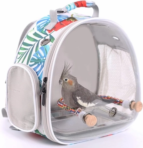 Bird Carrier Backpack with Rope Perch, Portable Bird Travel Carrier Backpack (Multi-Colored, Bird Carrier)