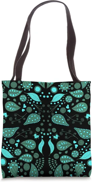 Black Fairy Foliage Pattern Design Tote Bag