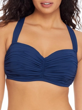 Bleu Rod Beattie Kore Shirred Bandeau Top Navy 40D