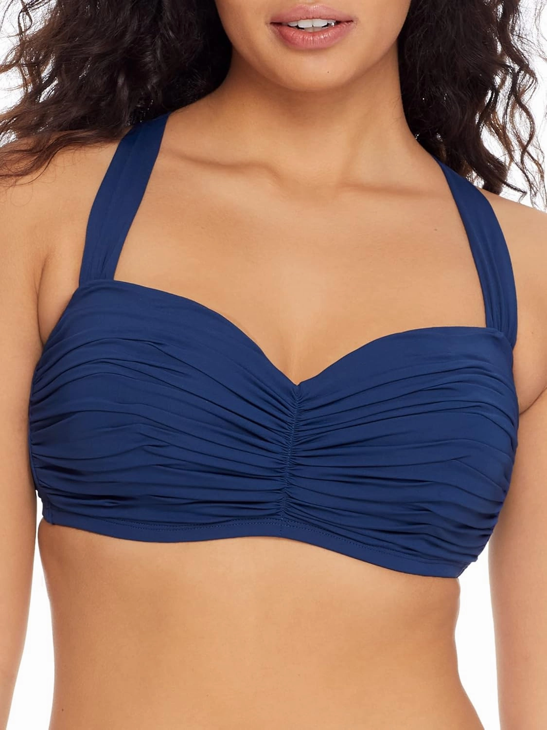 Bleu Rod Beattie Kore Shirred Bandeau Top Navy 40D