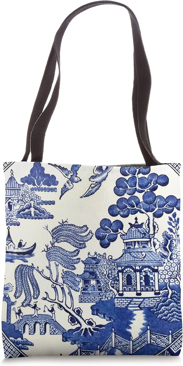 Blue Willow, Asian Pattern, chinoiserie Tote Bag