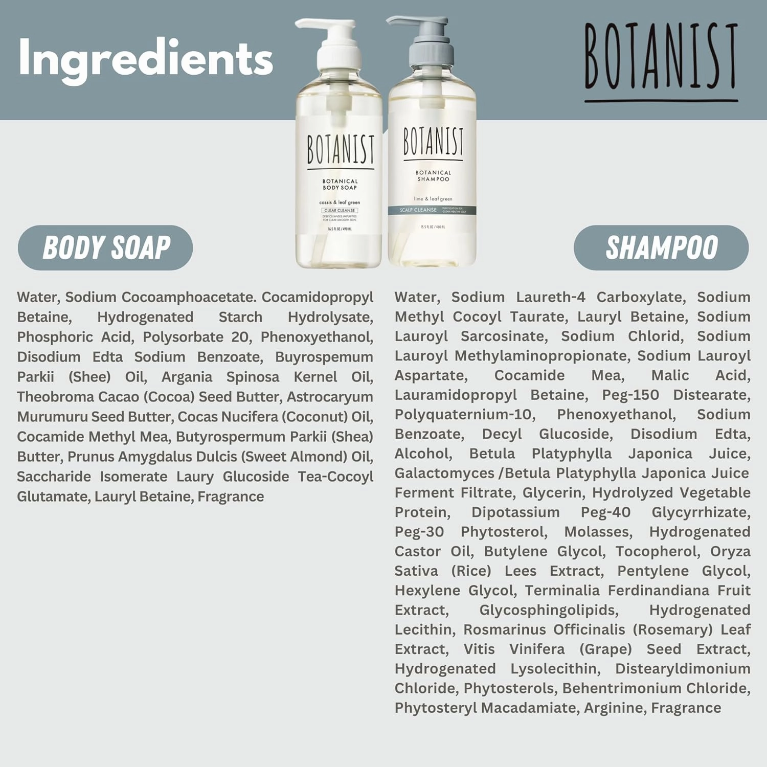 Body Wash & Shampoo Set, Cleansing Gel For Dry Skin, Scalp Clarifying Shampoo for Women All Hair Types, Macadamia Nut Oil & Rosemary Leaf Extract, Sulfate & Paraben Free,16.5 Fl Oz, 2EA