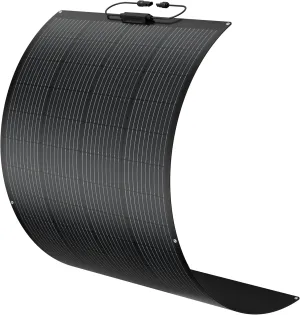 BougeRV Arch 200 Watts Fiberglass Flexible Solar Panel, Portable Bendable 12 Volts 10BB Mono Cell for RV Camping Home Boat Marine Curve Surface Black
