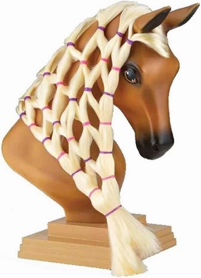 Breyer Horses Mane Beauty Horse Styling Head|Sunset|Blonde Extra-Long Silky No Tangle Mane | 10" x 4.25" x 4.25" | Styling Book, Brush, Hair Coils, Hair Clips, Elastics|Horse Toy|Model #7402 , Black