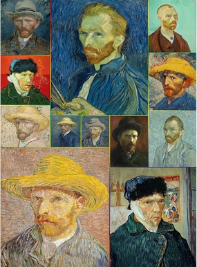 Bristlegrass Wooden Jigsaw Puzzles 500 Piece Puzzles for Adults -Van Gogh-Collection of self-Portraits-European Style Classical Oil Toy Gifts Art Painting Puzzles (500pc Collection of self-Portraits)