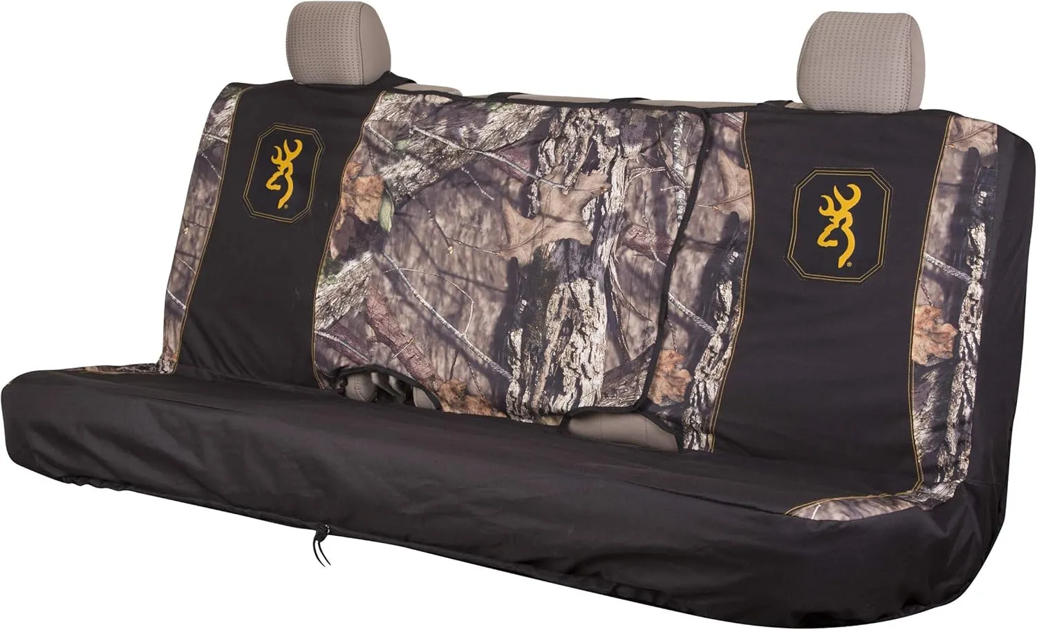 Browning Universal Front and Bench Seat Covers, Water Resistant for Car, Truck, and SUV, Buckmark (Mossy Oak Break-Up Country), Single, Full Size Bench