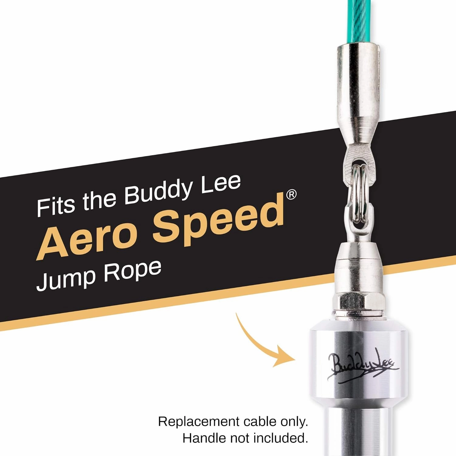 Buddy Lee Jump Ropes Aero Speed Cable, 8.5ft - Green | Quality PVC Jump Rope Cable | Swivel Bearing Advancement | Adjustable Jump Rope Cable for Fitness, Endurance Jumping & Extreme Jumping