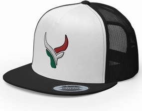 Bull Head Mexican Cowboy Trucker Hat | Flat Bill High Crown Adjustable | Country Mexico Western Ranch Cap