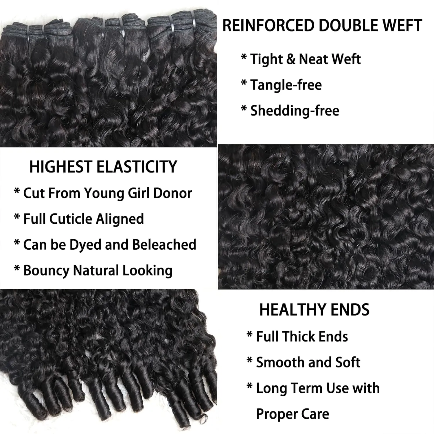 Burmese Curly Bundles Human Hair 18 20 22 Inches Weave with Spriral End 3c4a Water Wave Bundles Curly Quick Weave Hair Bundles for Women Natural Black 3 Pcs Mixed Length