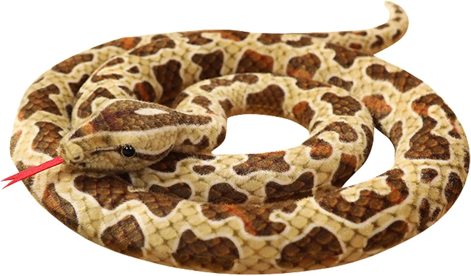 BXT Snake Plush 7 ft Long, Realistic Snake Stuffed Animal, Giant Snake Plush Toy, Prank Props Scare Toy, Kids Jungle Party Favor, Reticulated Python