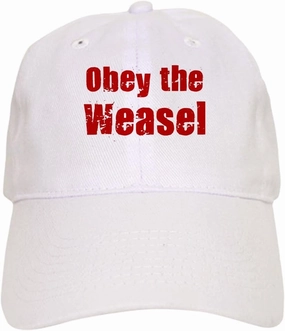 CafePress Obey The Weasel Cap Adjustable Baseball Cap