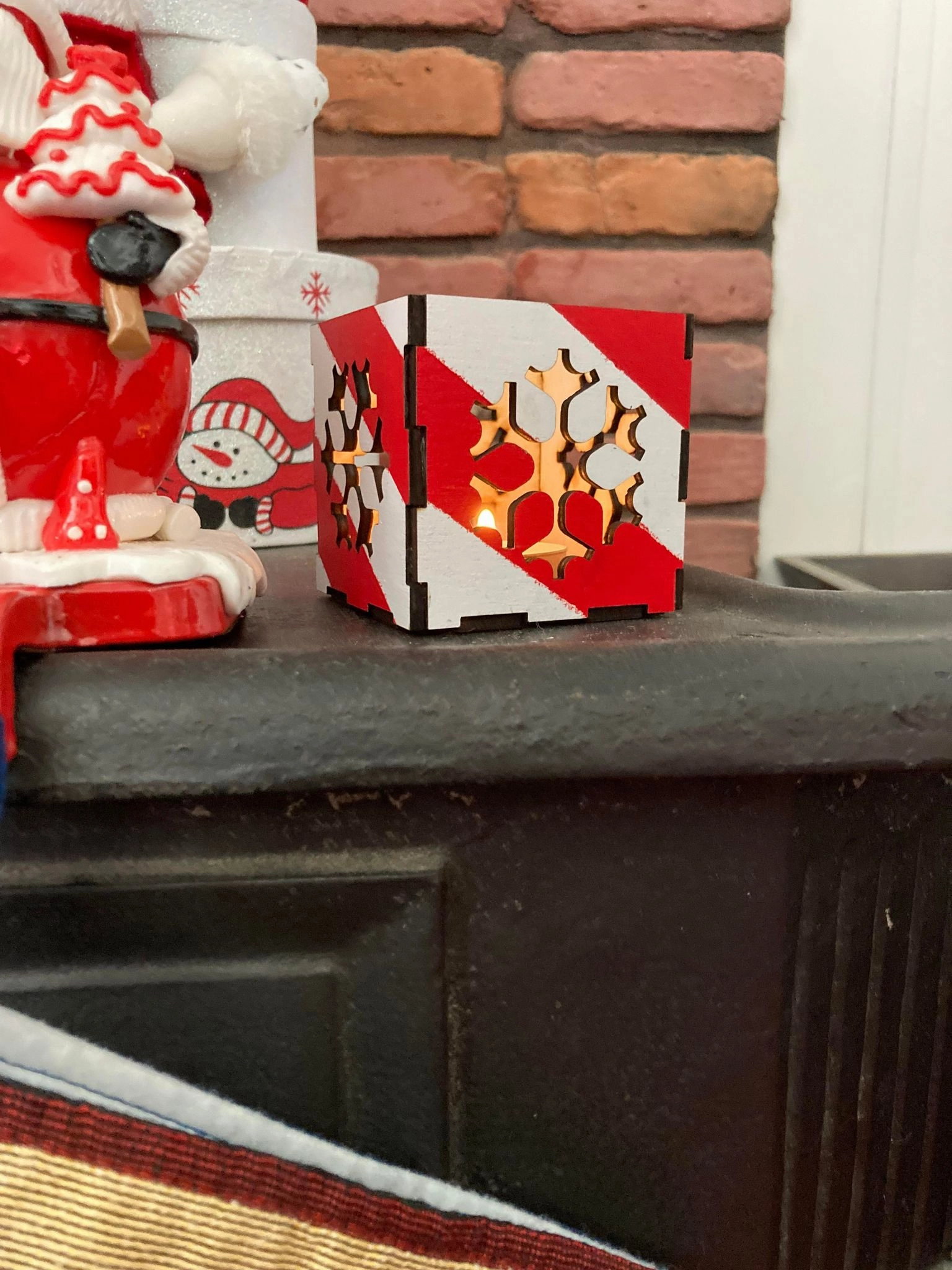 Candy Cane Lantern and 4 Matching Ornaments
