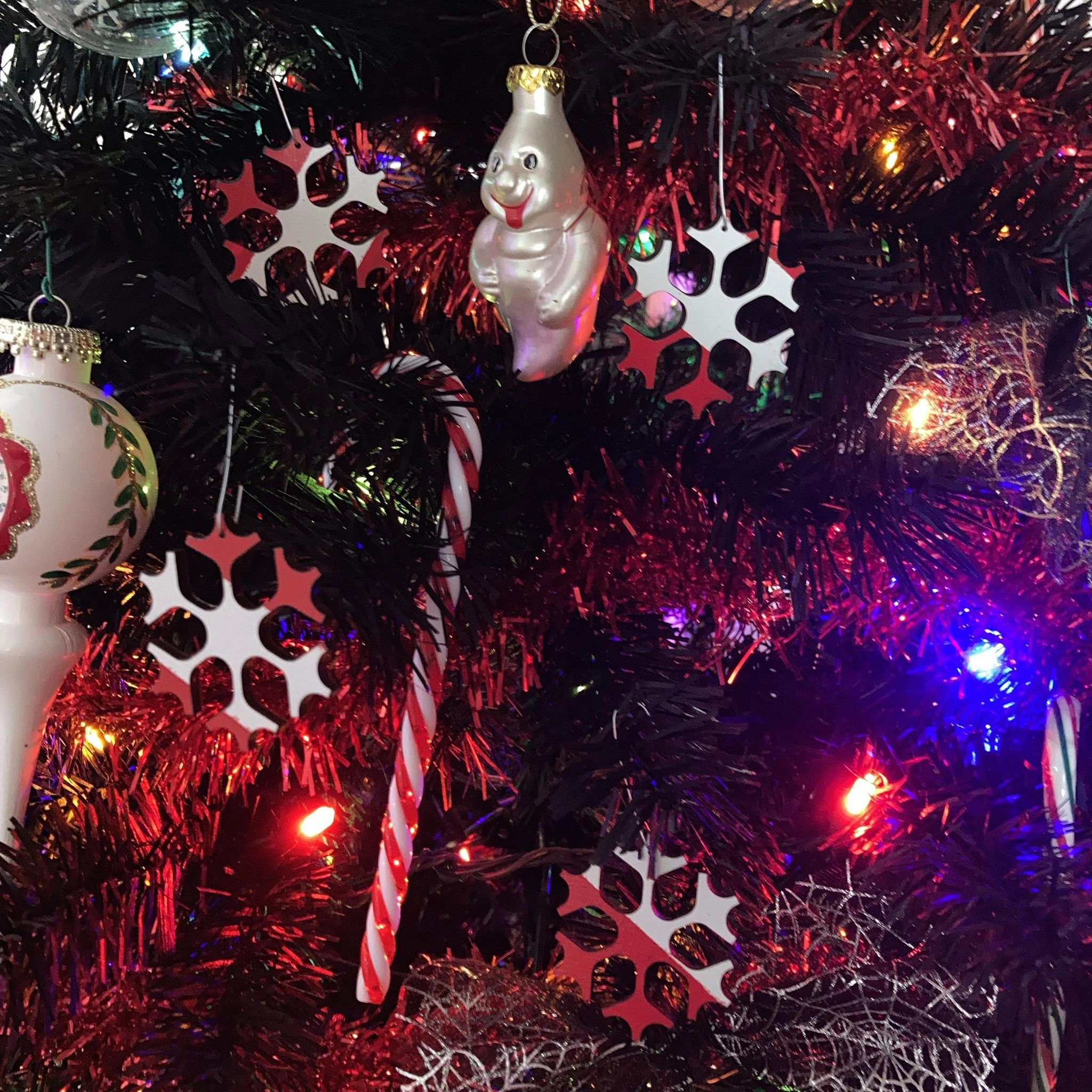 Candy Cane Lantern and 4 Matching Ornaments