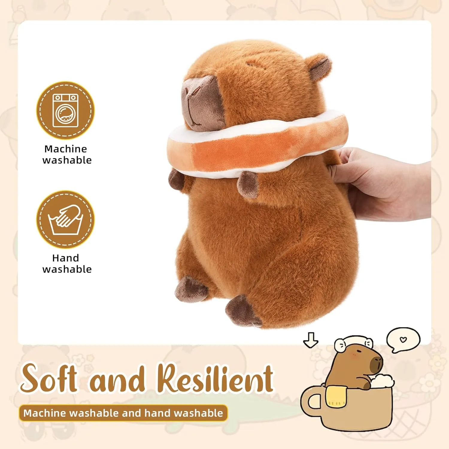 Capybara Plush Toy - Ultra Soft Stuffed Animal, Cute Realistic Design, Safe & Huggable for Kids, Adults, Pet Lovers (12"/30cm)