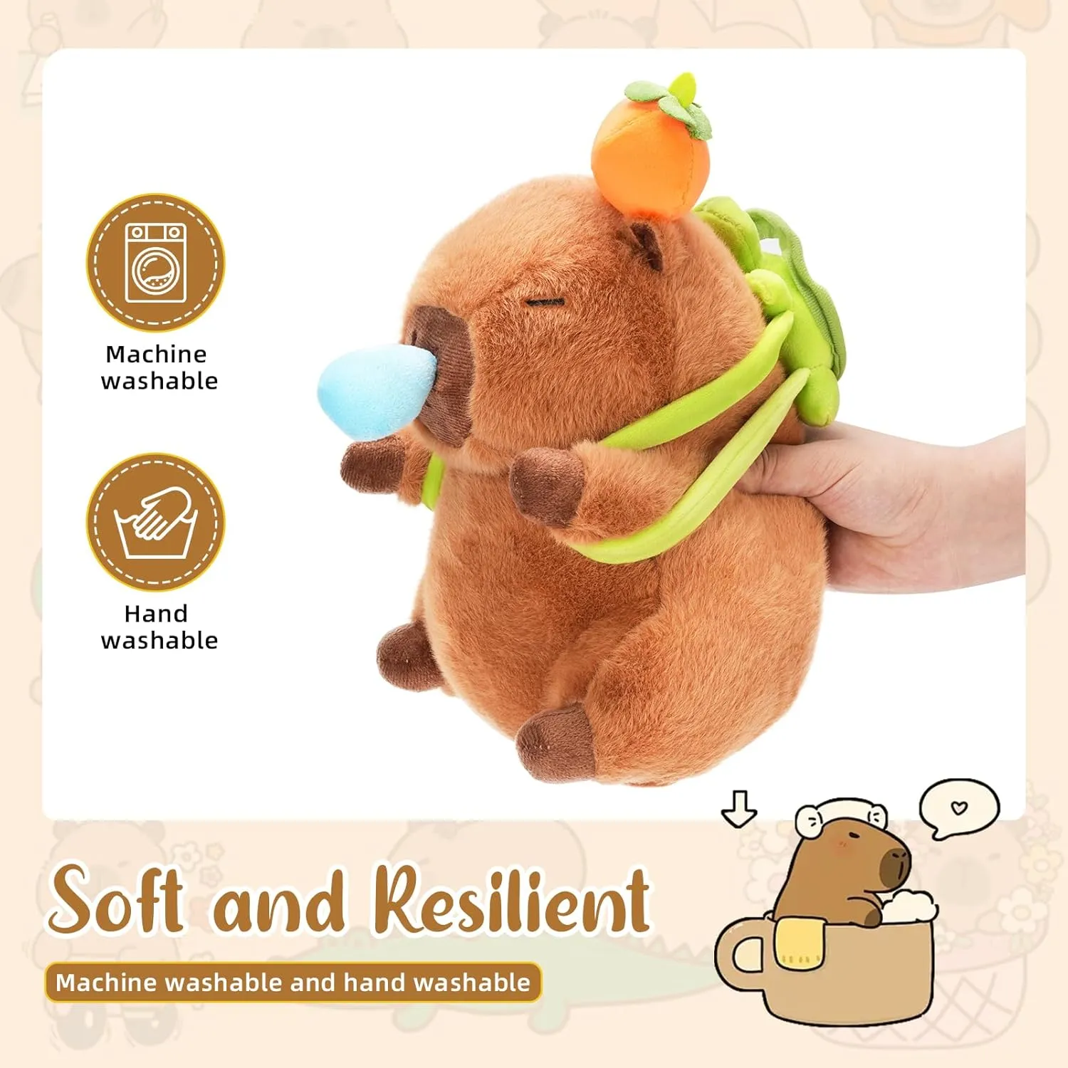 Capybara Plush Toy - Ultra Soft Stuffed Animal, Cute Realistic Design, Safe & Huggable for Kids, Adults, Pet Lovers (12"/30cm)