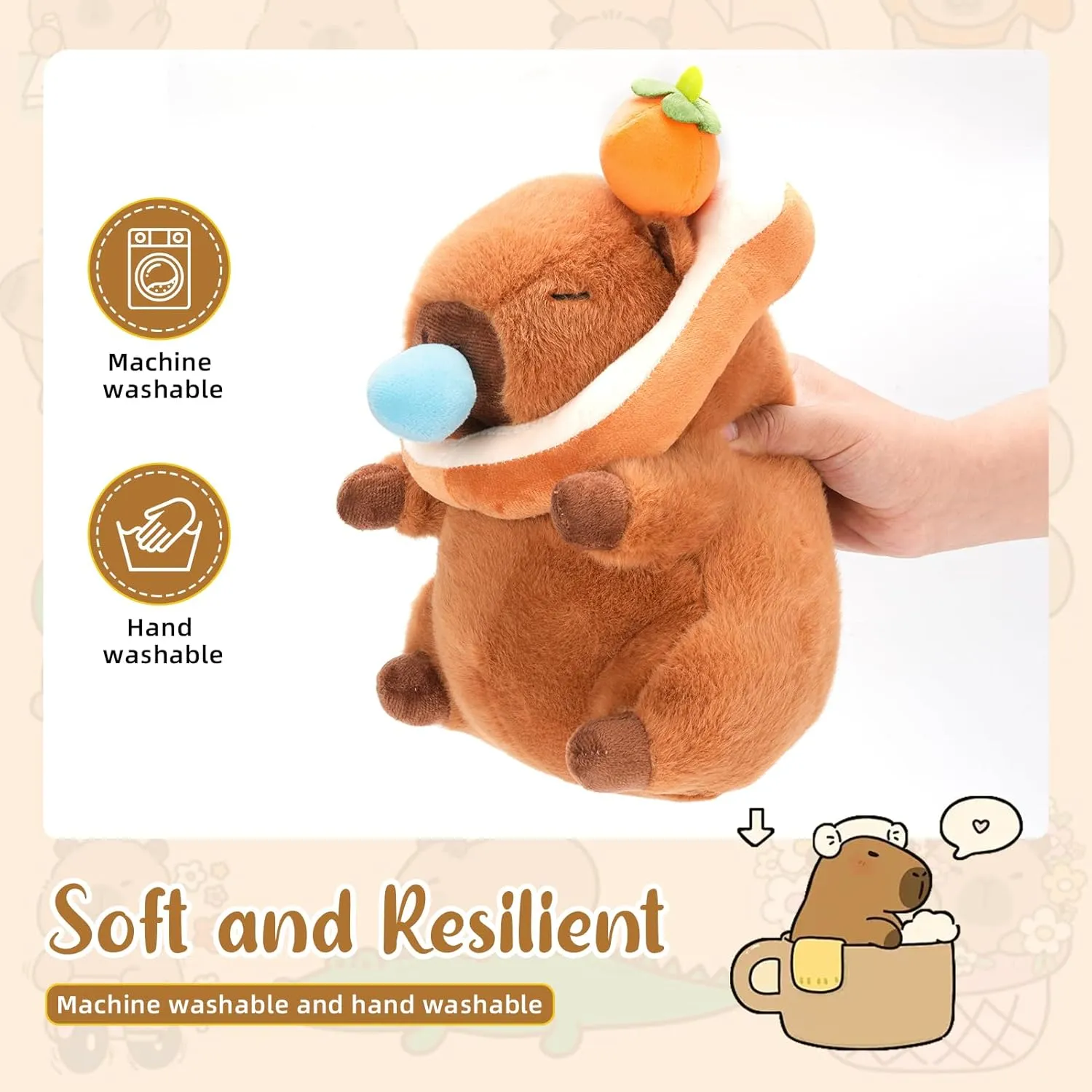 Capybara Plush Toy - Ultra Soft Stuffed Animal, Cute Realistic Design, Safe & Huggable for Kids, Adults, Pet Lovers (12"/30cm)