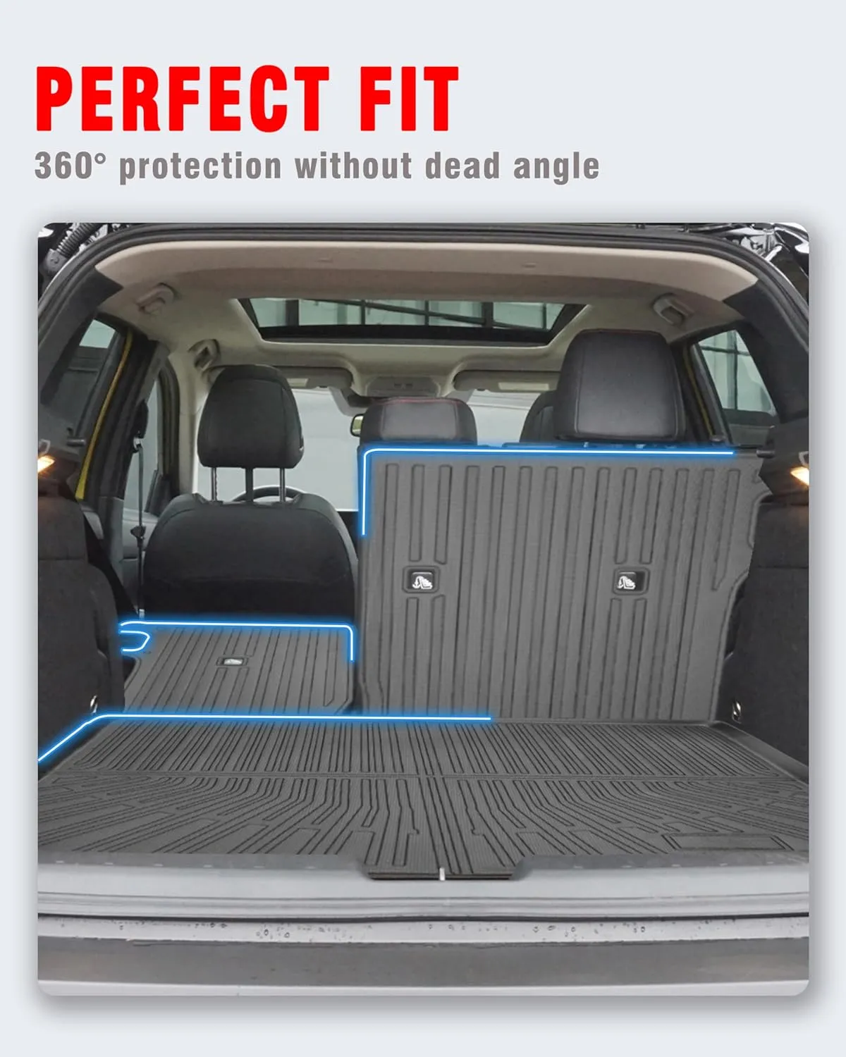 Cargo Liners Backrest Mat for Kia Kicks Accessories 2025 with Hook&Loop Rear Trunk Mat Rear Seat Back Cover Protector All Weather Anti-Slip Split Dog Liner 3 PCS