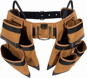 Carhartt Padded Tool Belt, Rugged Tool Belt with Tool & Fastener Storage Pockets, 11 Pocket, Carhartt Brown