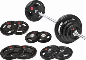 Cast Iron Standard Weight Plates Including 5FT Standard Barbell with Star Locks, 95-Pound Set (85 Pounds Plates   10 Pounds Barbell), Multiple Styles