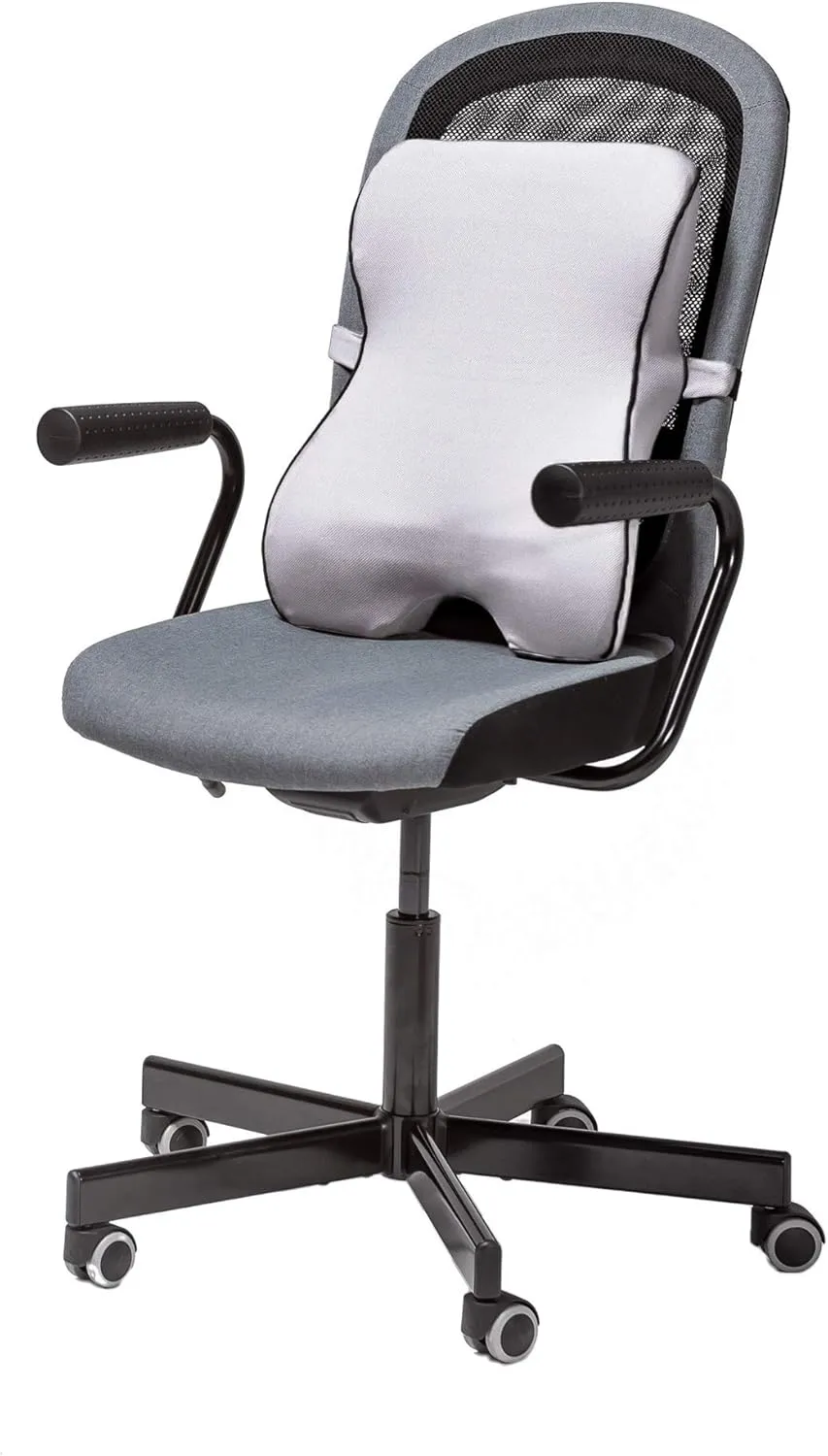 Castle Knight Soft Memory Foam Back Cushion - Tapered Support More Foam in The Lower Back and Less Foam in The Middle and Upper Back for Home, Office, Auto, and Travel (Knight Size, Bone)