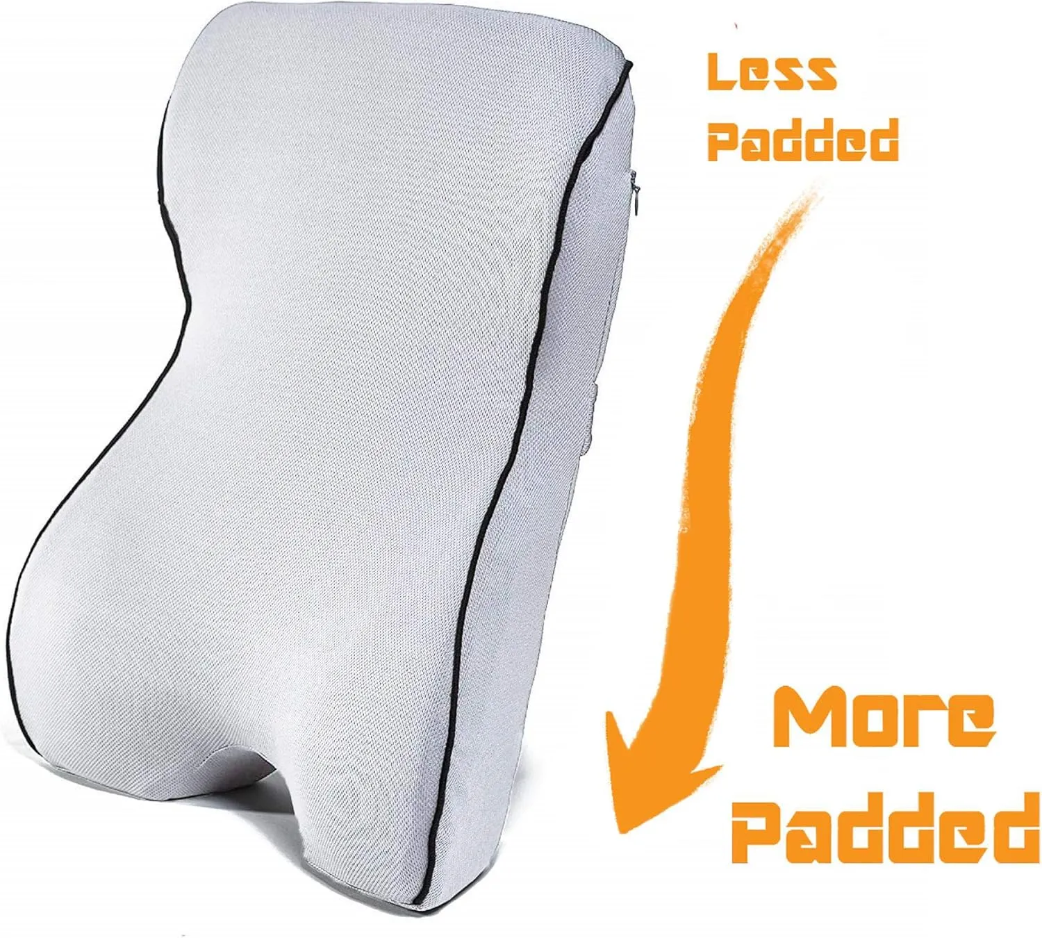 Castle Knight Soft Memory Foam Back Cushion - Tapered Support More Foam in The Lower Back and Less Foam in The Middle and Upper Back for Home, Office, Auto, and Travel (Knight Size, Bone)