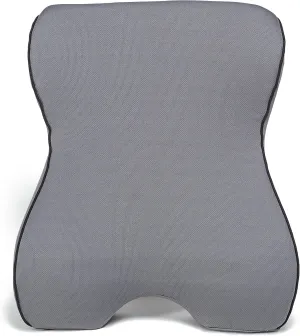 Castle Knight Soft Memory Foam Back Cushion - Tapered Support More Foam in The Lower Back and Less Foam in The Middle and Upper Back for Home, Office, Auto, and Travel (Knight Size, Stone)