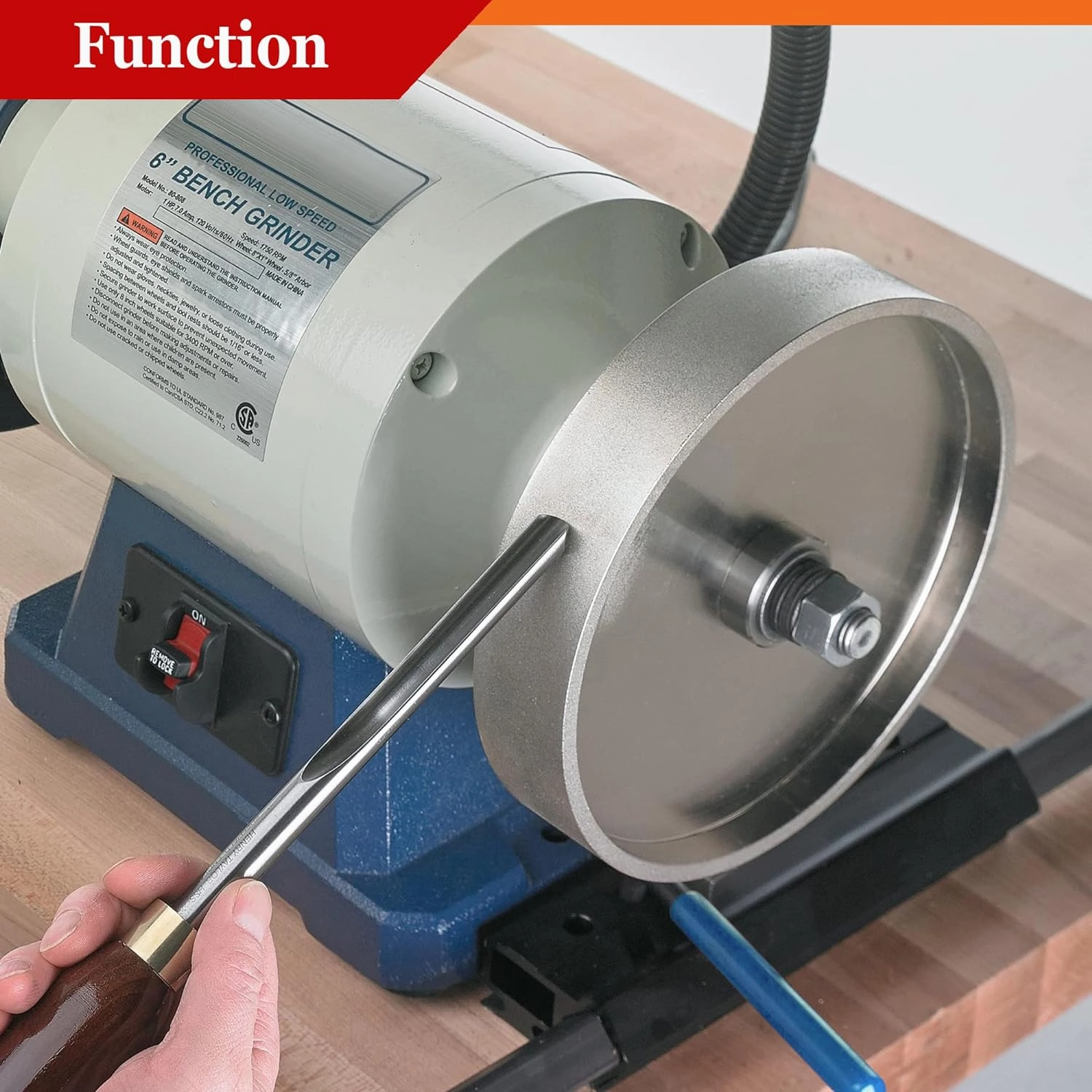 CBN Grinding Wheel, Dia 6" x 1.5" Wide with 1/2" Arbor, Diamond Grinding Wheel for Sharpening High Speed Steel, Grit 80