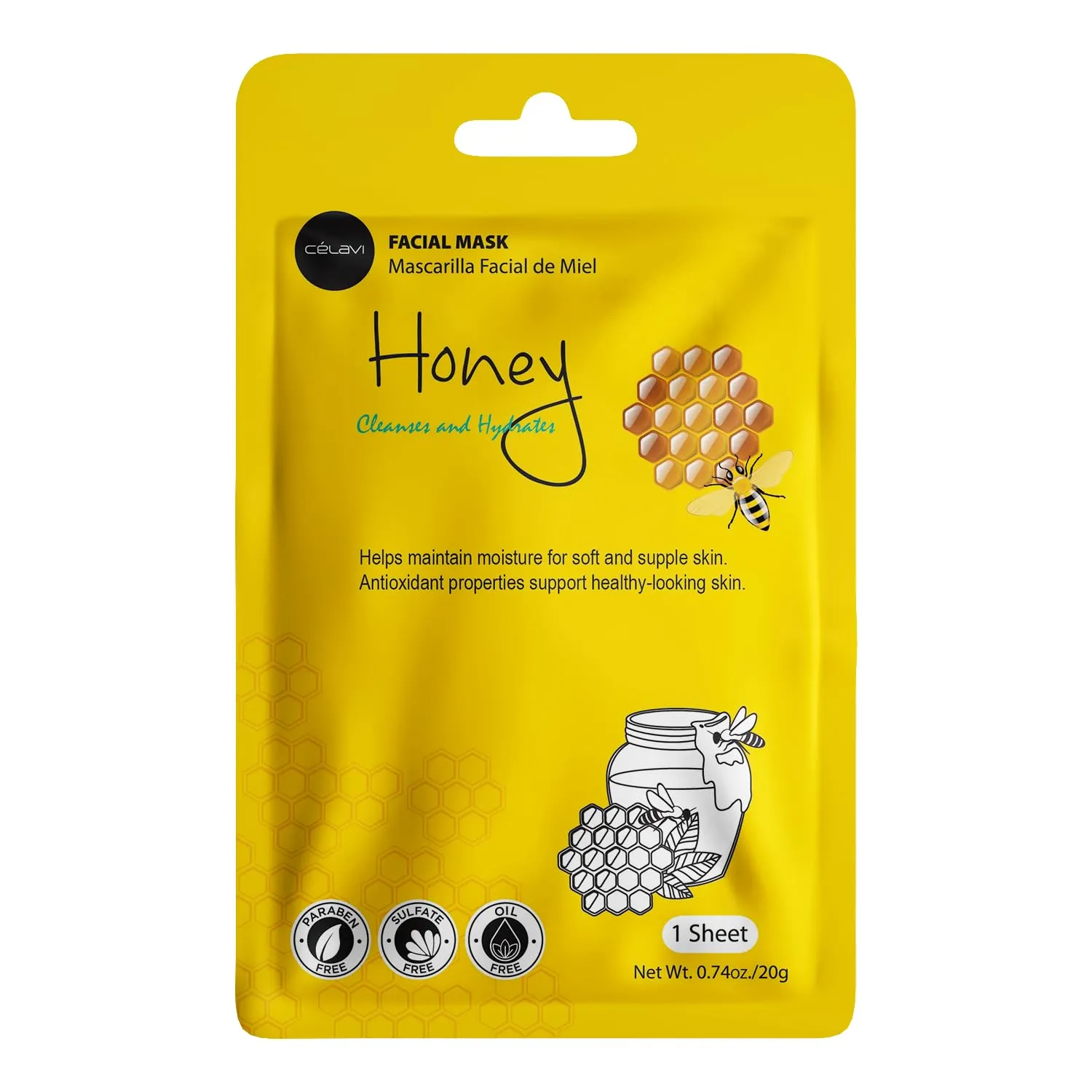celavi Essence Facial Face Mask Paper Sheet Korea Skin Care Moisturizing 4 packs for each 6 flavors (New) K-Beauty Skincare 24 masks in a pack Made in Korea